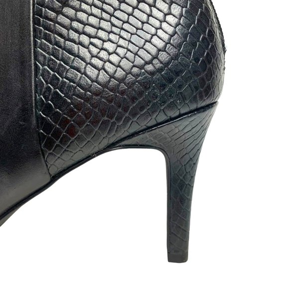 Cole Haan Grand.Os Claremont Black and‎ Smooth Embossed Leather Booties - Picture 11 of 12